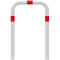 Guard hoop |  76 x 2,6 mm | without cross bar | for casting in concrete | total width: 750 mm | total height: 1000 mm | hot-dip galvanized and white coatedwith red reflecting stripes